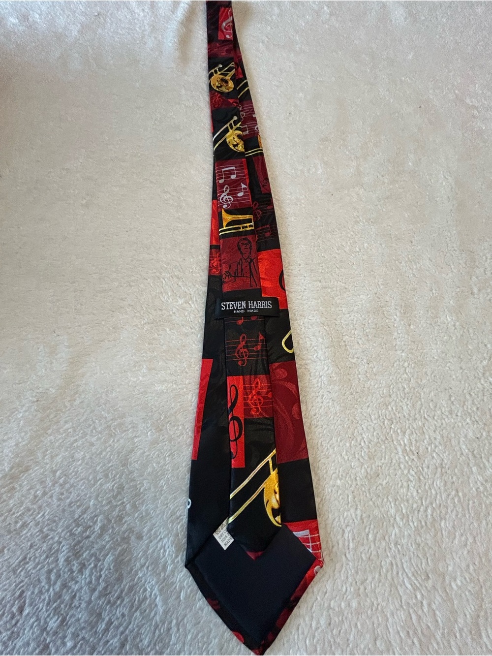 🎁3 for $30 - Musical Instruments Patterned Necktie - Picture 3 of 7